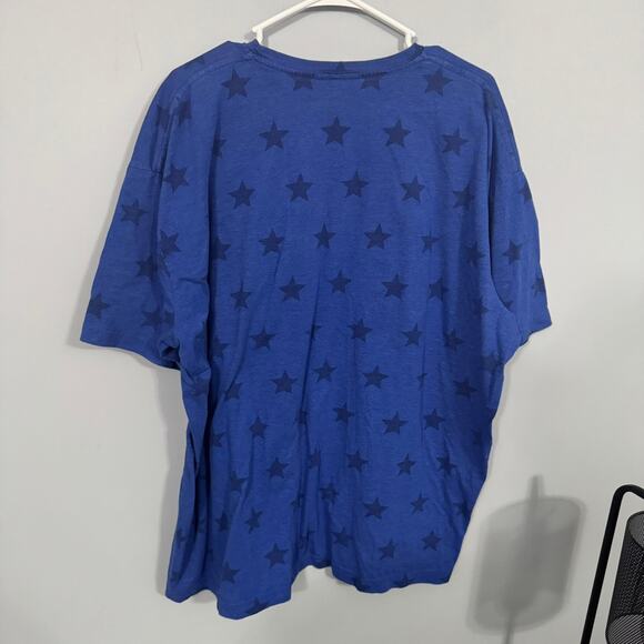 CODE FIVE Blue Short Sleeve Crewneck Tee Shirt USA w/ Stars Women's Plus Size 3X - Picture 2 of 7